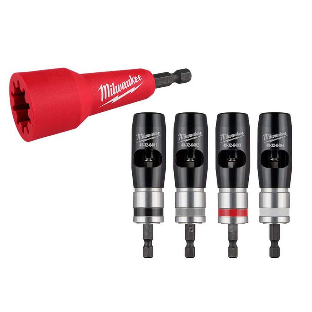 Milwaukee Quick-Twist Wire Connector Socket w/ Solid Wire Stripper Set (4-Piece)