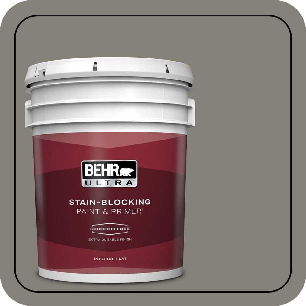 BEHR ULTRA 5 gal. #N360-5A Wood Ash Extra Durable Flat Interior Paint & Primer