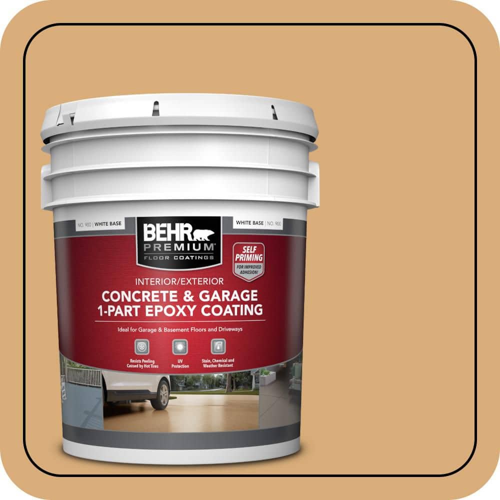 BEHR PREMIUM 5 gal. #PPU6-05 Cork Self-Priming 1-Part Epoxy Satin Interior/Exterior Concrete and Garage Floor Paint (1)