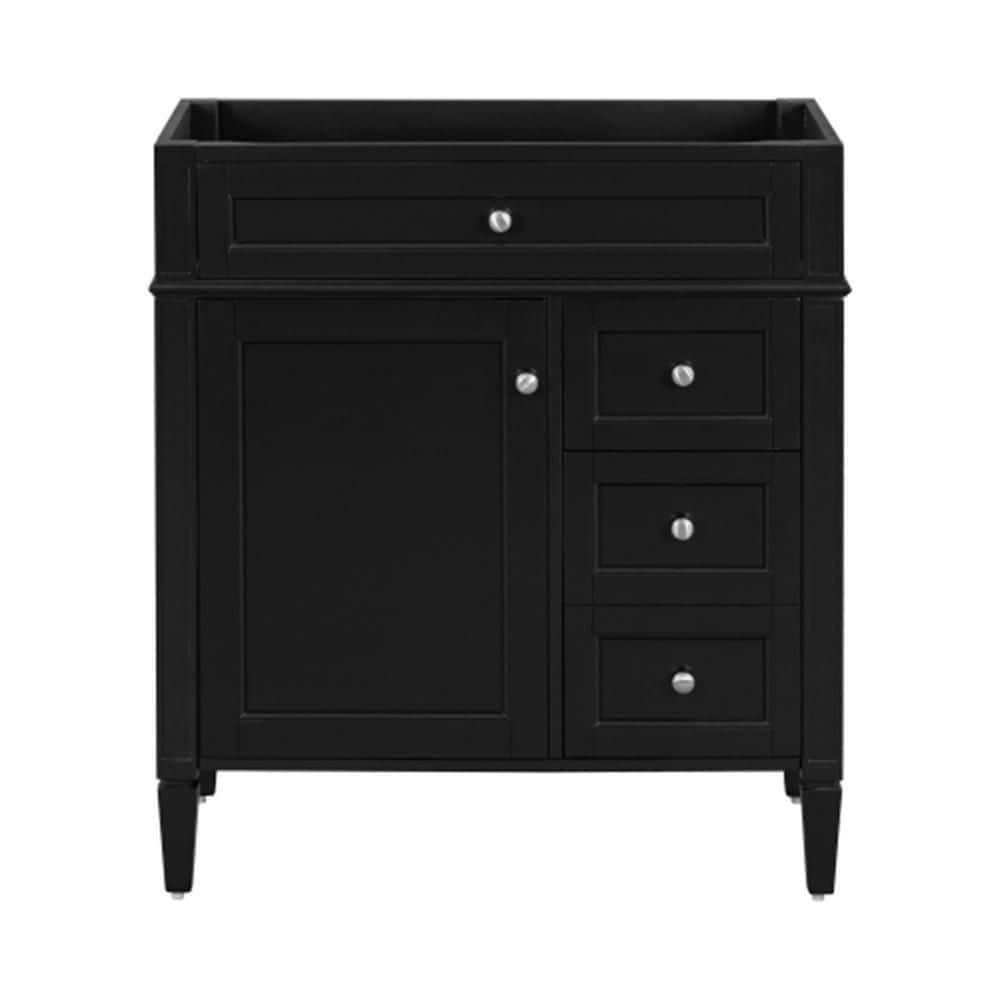 Adrinfly Modern Stylish 29.3 in. Bath Vanity Cabinet without Top 33 in. with Storage and Drawers for Perfect Organization Black (1)