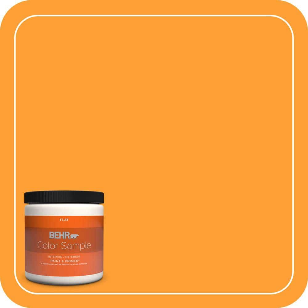 BEHR PREMIUM PLUS 8 oz. #P250-7 Blazing Bonfire Flat Interior/Exterior Paint & Primer Color Sample