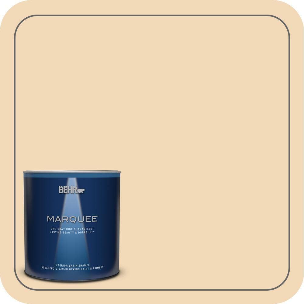 BEHR MARQUEE 1 qt. #PPH-13 Vanilla Cone Satin Enamel Interior Paint & Primer (1)