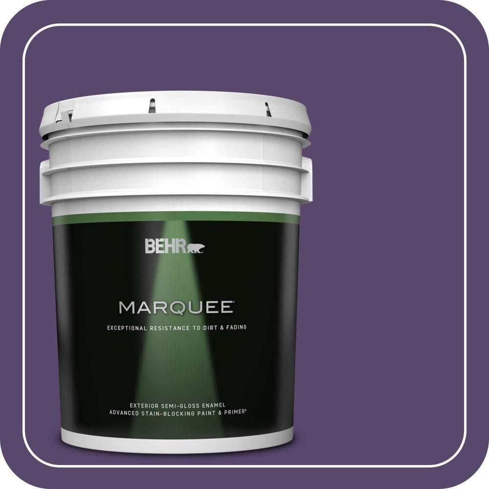 BEHR MARQUEE 5 gal. #P570-7 Proper Purple Semi-Gloss Enamel Exterior Paint & Primer