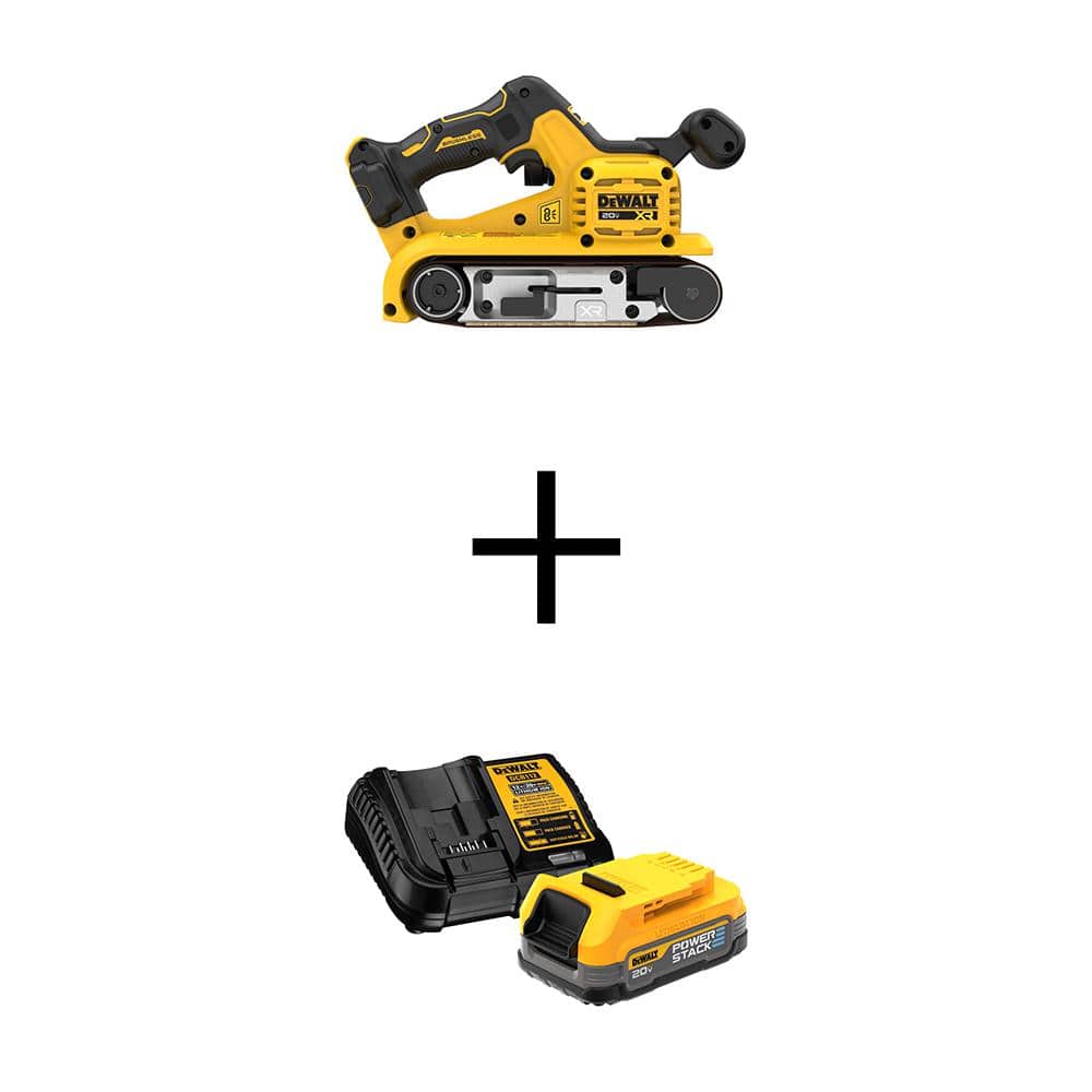 DEWALT 20V Lithium-Ion Cordless Belt Sander with 20V MAX POWERSTACK Compact Battery Starter Kit