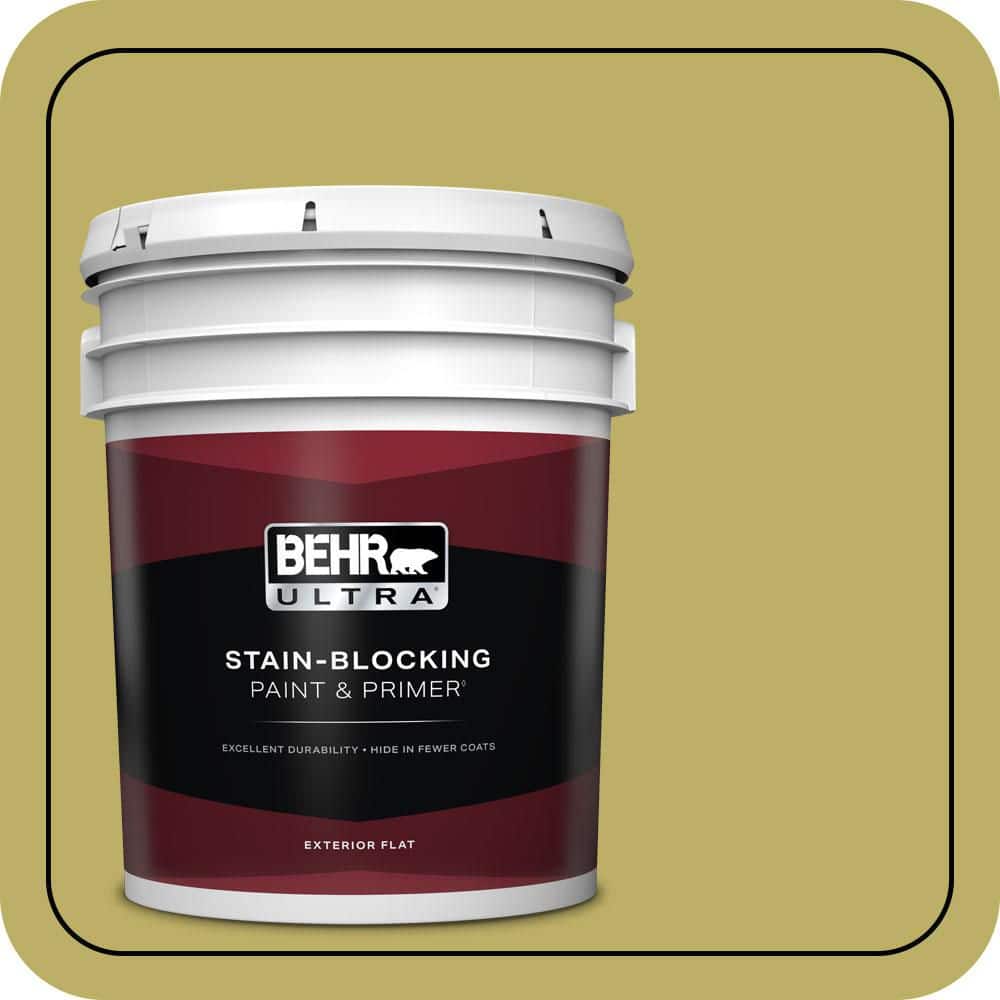 BEHR ULTRA 5 gal. #MQ4-42 Pistachio Flat Exterior Paint & Primer