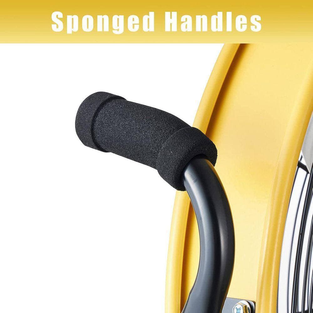 Stbine 24 in. 3 Speeds High Velocity Internal Oscillating Barrel Floor Fan in Yellow with Powerful 1/4 Motor (2)