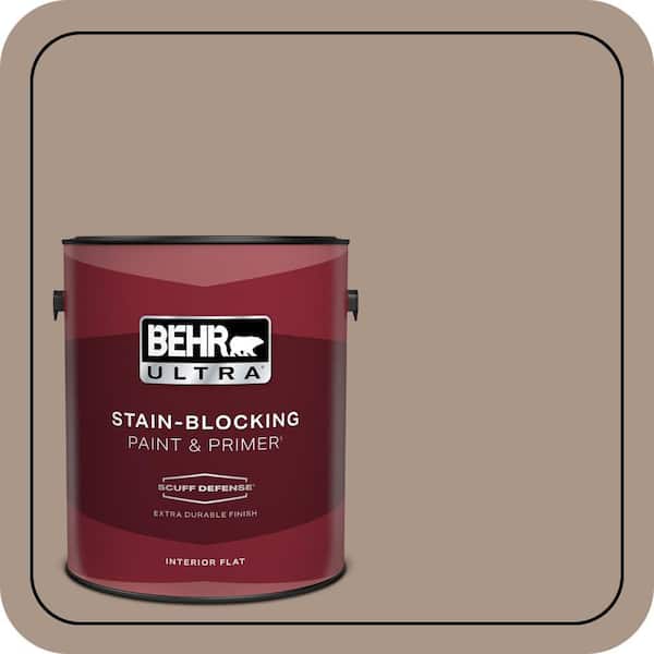 BEHR ULTRA 1 gal. #N230-4 Chic Taupe Extra Durable Flat Interior Paint & Primer (2)