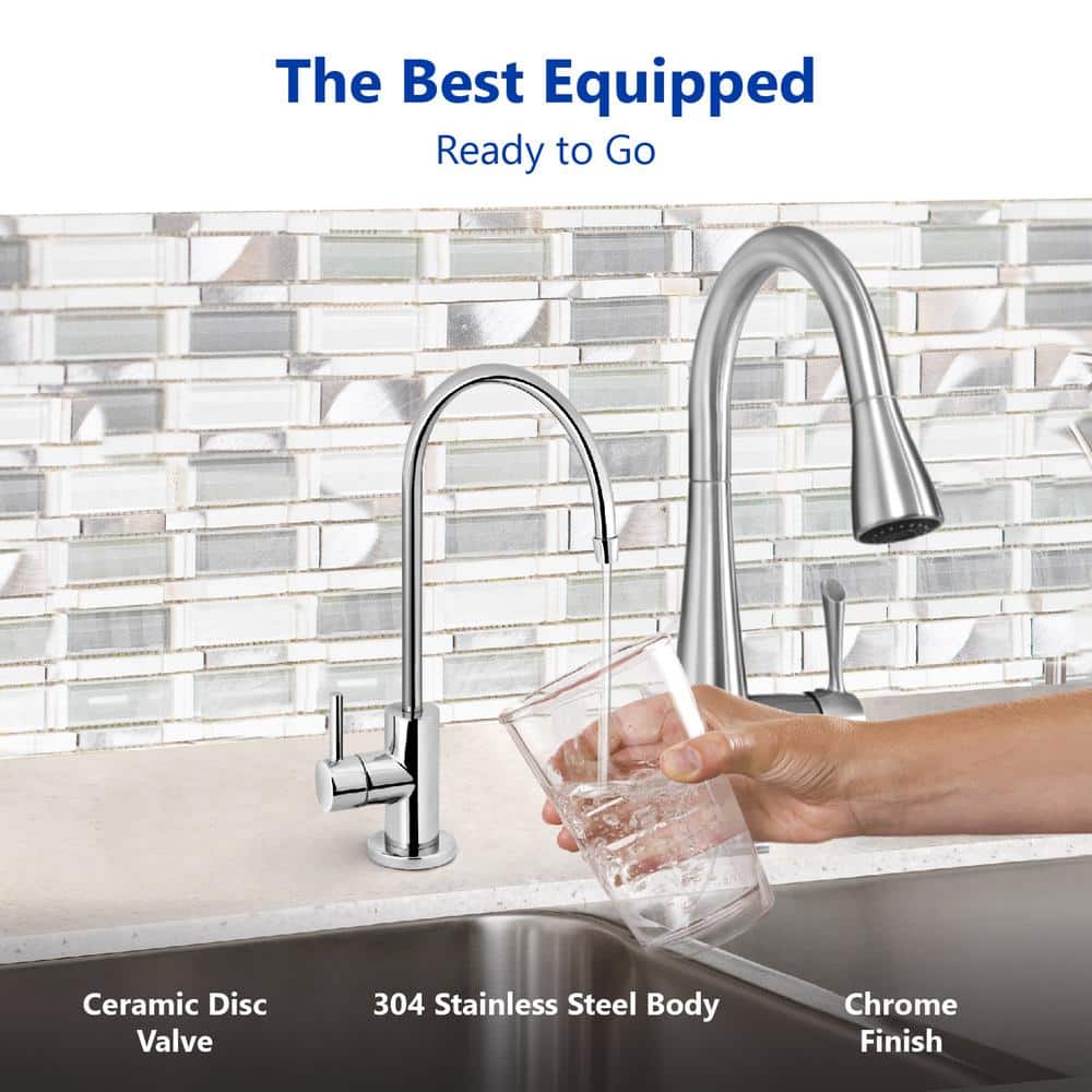 Express Water Modern Chrome Drinking Water Filter Faucet - Reverse Osmosis Filtration System and Kitchen Sink Beverage Faucet (3)