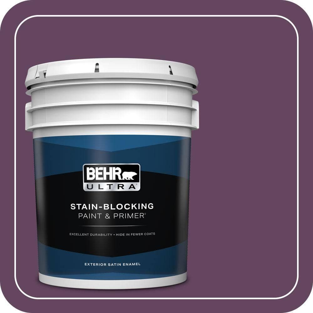 BEHR ULTRA 5 gal. #MQ5-35 Plum Rich Satin Enamel Exterior Paint & Primer (1)