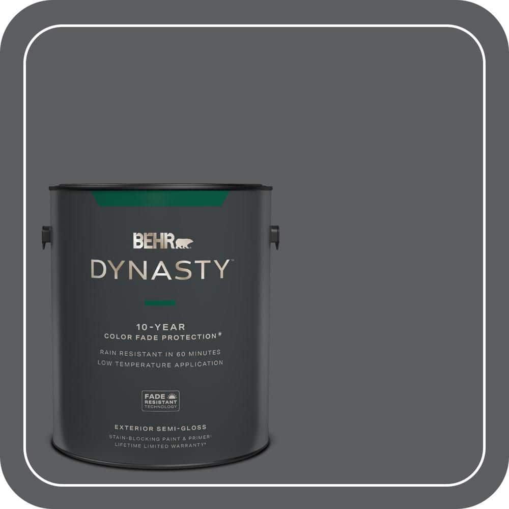 BEHR DYNASTY 1 gal. #N500-6 Graphic Charcoal Semi-Gloss Exterior Stain-Blocking Paint & Primer