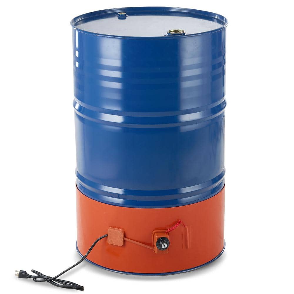 VEVOR Metal Drum Heater, 1200-Watt 10 in. Width, Pail Heating Band for 55 gal. Barrel, 86-302℉ Thermostat, Silicone, Orange