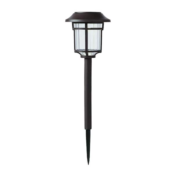 Hampton Bay Bellingrath Bronze Solar LED 10 Lumen Weather Resistant Outdoor Path Light with Plastic Lens