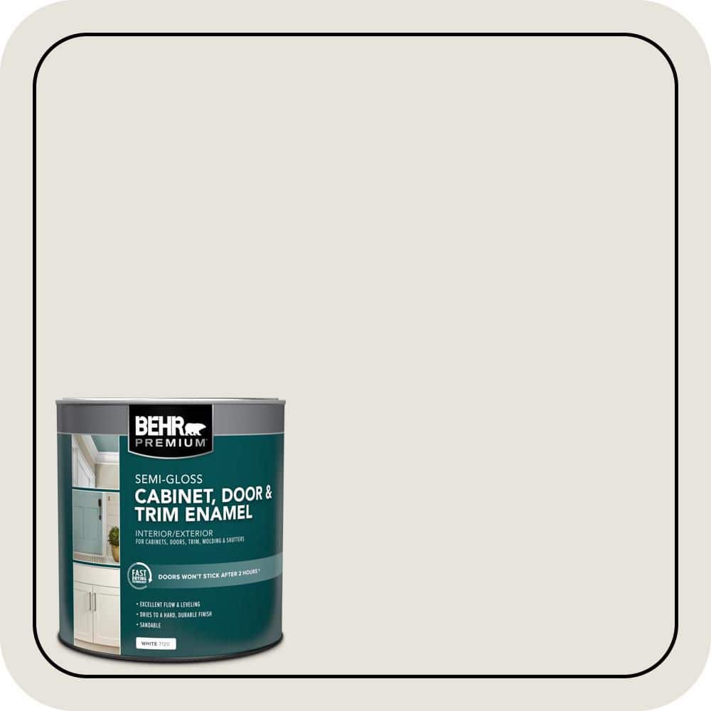 BEHR PREMIUM 1 qt. #PPU24-13 White Pepper Semi-Gloss Enamel Interior/Exterior Cabinet, Door & Trim Paint