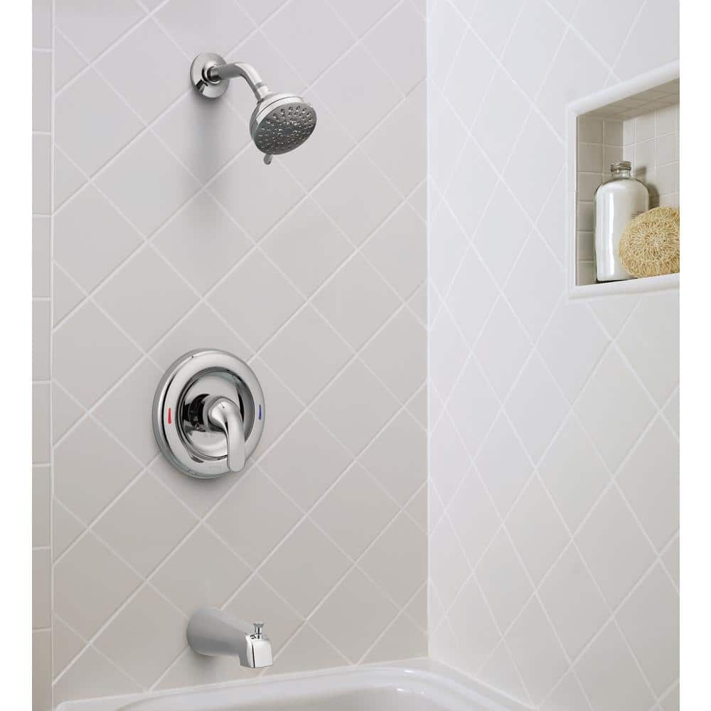 MOEN Adler Single-Handle 4-Spray Tub and Shower Faucet with Shower Rod in Chrome (Valve Included) (3)