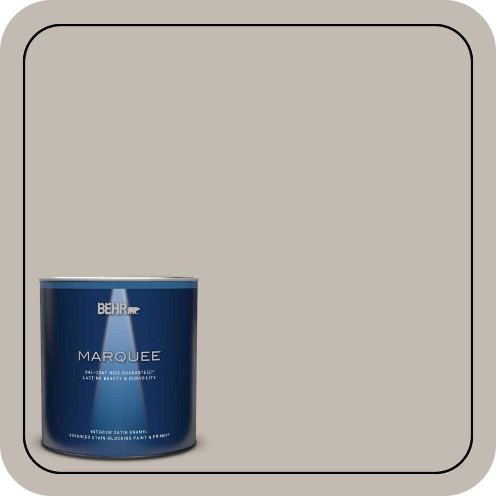BEHR MARQUEE 1 qt. #QE-57 Warm Ash Satin Enamel Interior Paint & Primer