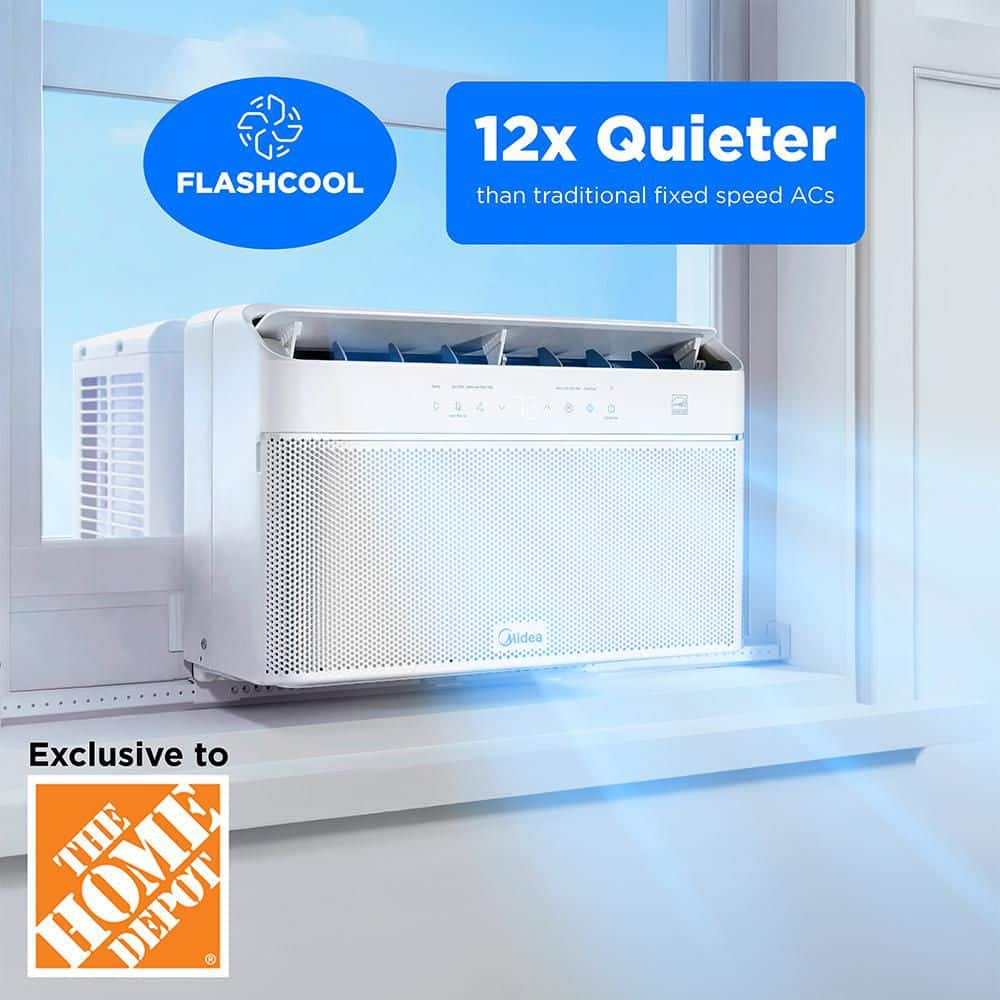 Midea 8,000 BTU U+ Smart Inverter Window Air Conditioner for Rooms up to 350 Sq. with Dual Filter, Remote (2)