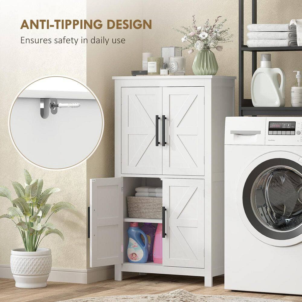 Buruis 23.6 in. W 11.8 in. D 43.3 in. H Bathroom Linen Cabinet with 4 Doors and 4 Shelves (3)