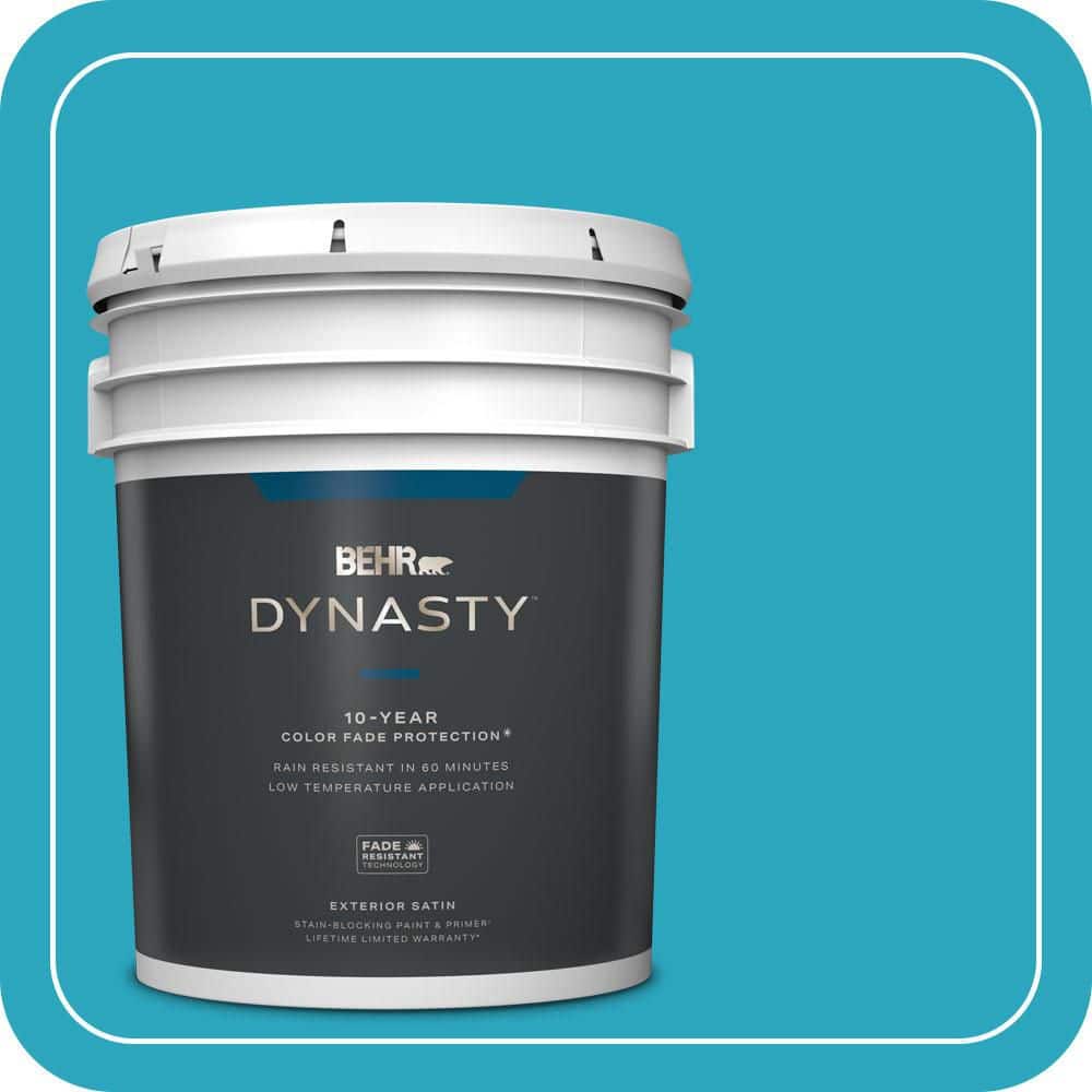 BEHR DYNASTY 5 gal. #MQ4-52 Gulf Waters Satin Enamel Exterior Stain-Blocking Paint & Primer