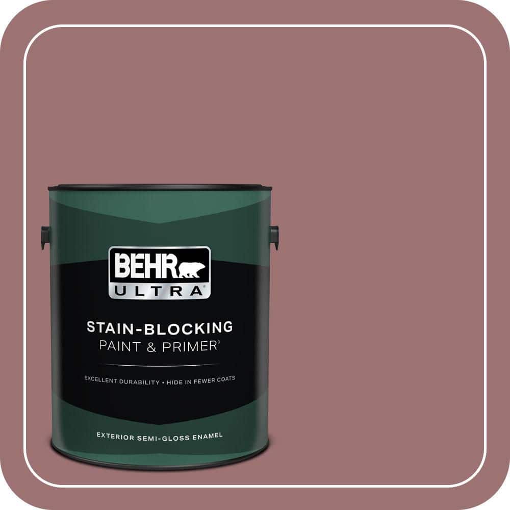 BEHR ULTRA 1 gal. #QE-05 Regal Rose Semi-Gloss Enamel Exterior Paint & Primer