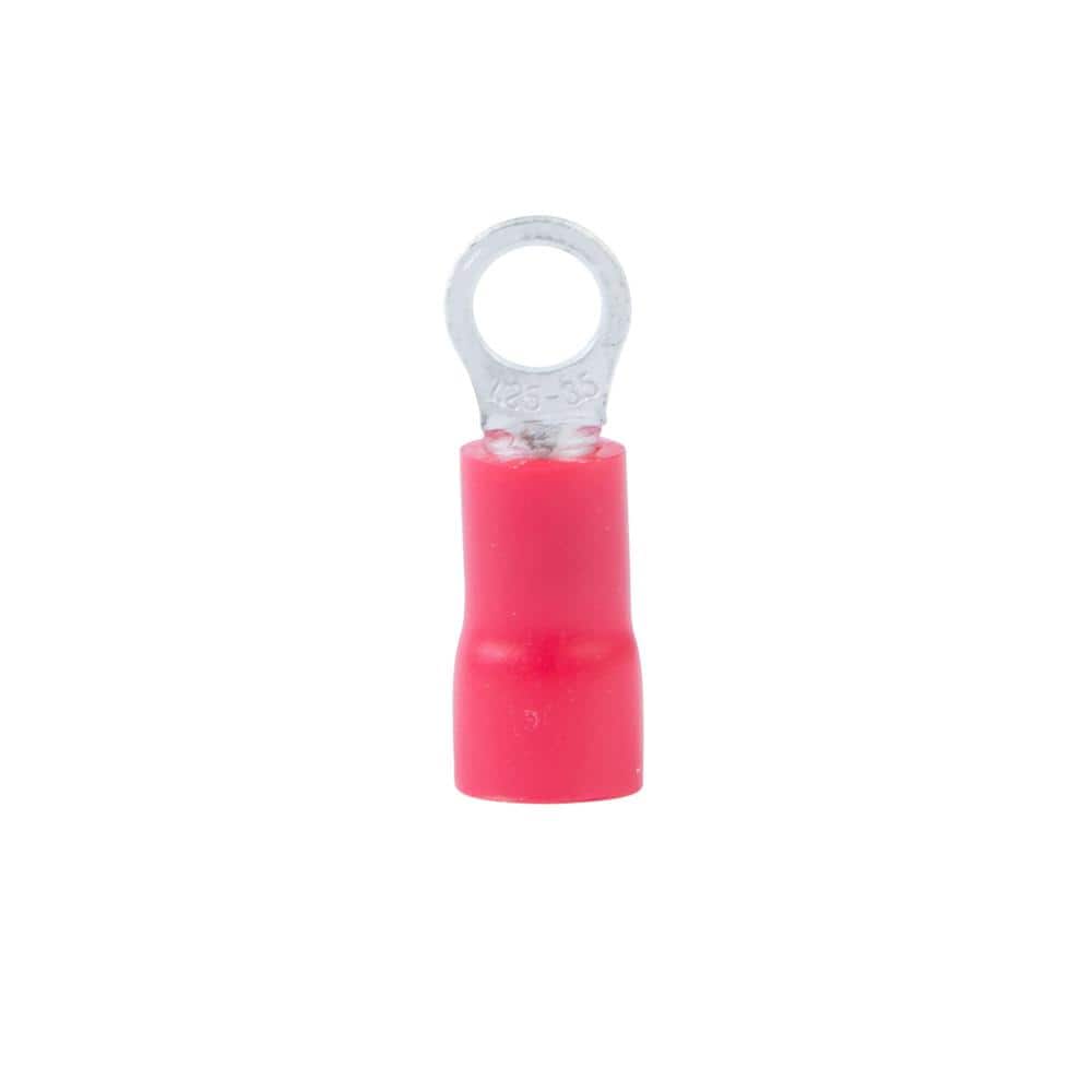 Gardner Bender 22-16 AWG 4-6 Stud Ring Terminal, Vinyl Red (10-Pack) (1)