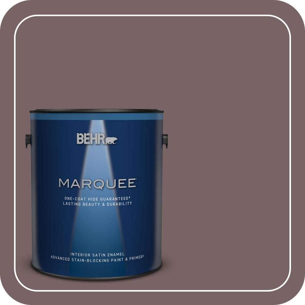 BEHR MARQUEE 1 gal. #PPU1-03 Tibetan Temple Satin Enamel Interior Paint & Primer (1)
