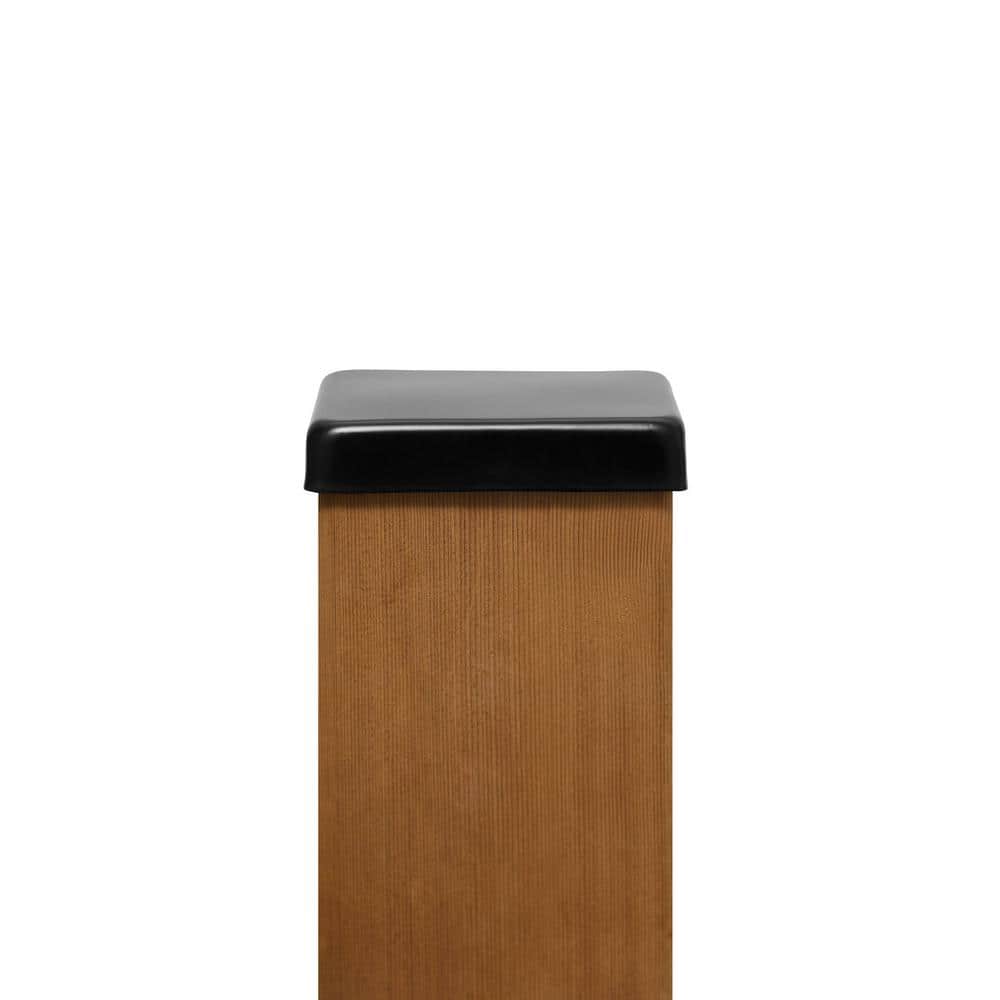 Protectyte 6 in. x 6 in. Black Stainless Steel Flat Top Post Cap with 3/4 in. Lip (3)