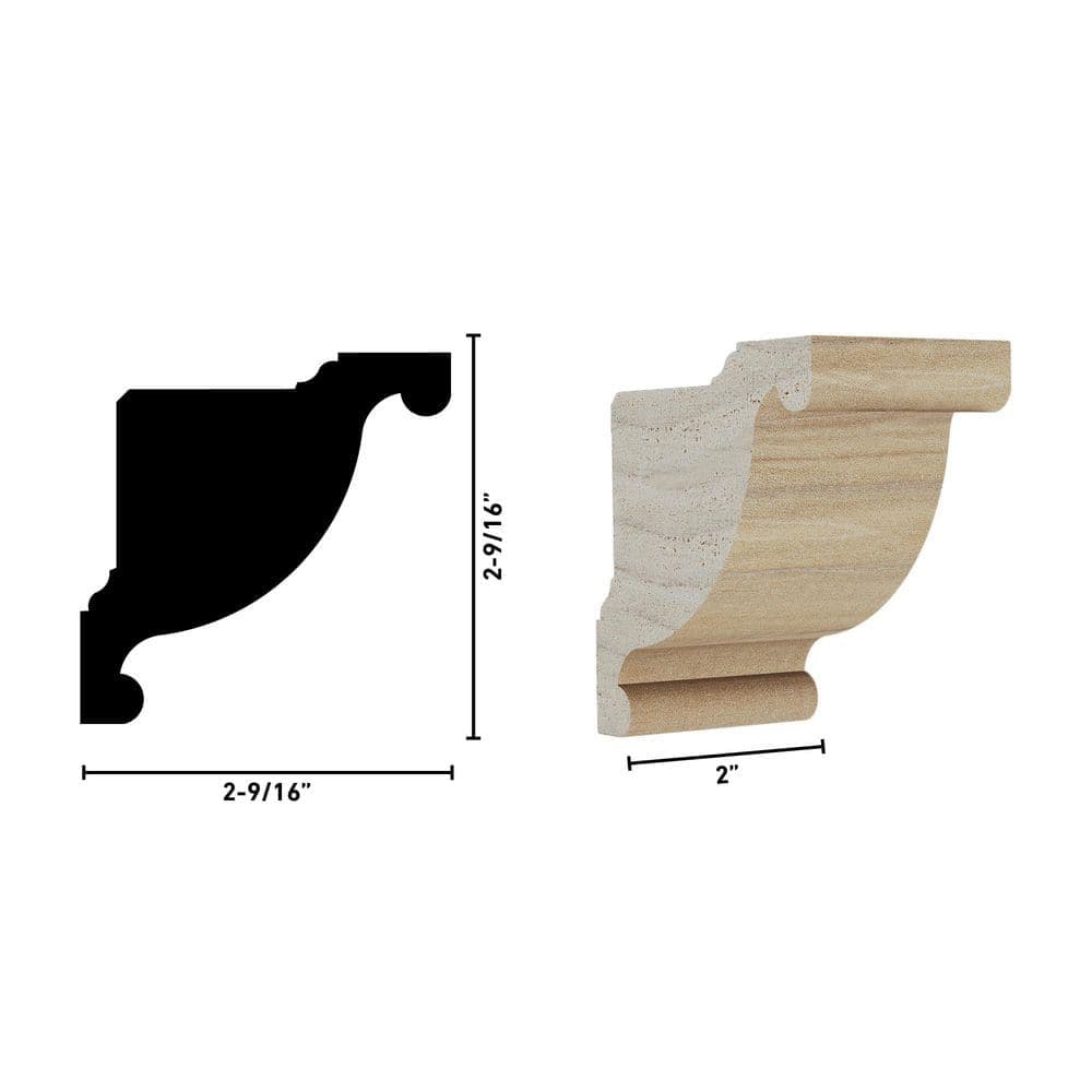 Ornamental Mouldings 1.5 in. D x. 75 in. W x 2 in. L Unfinished Poplar Wood Wexford Crown Dentil Block (3)