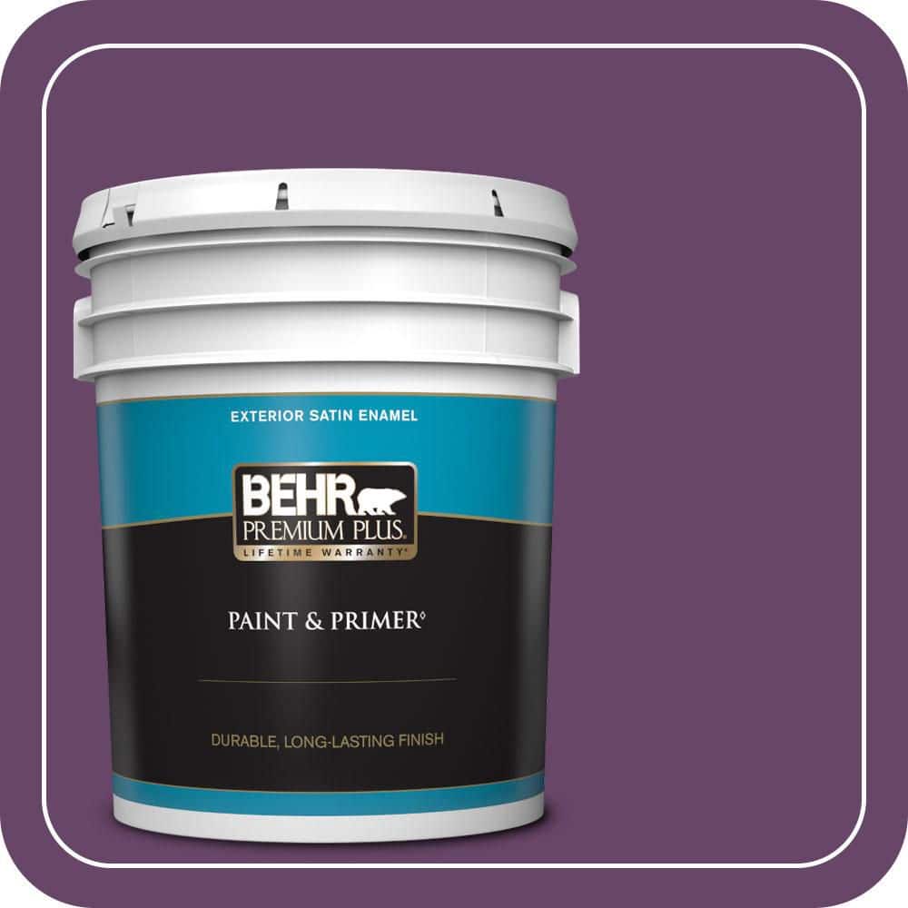 BEHR PREMIUM PLUS 5 gal. #P100-7 Sultana Satin Enamel Exterior Paint & Primer