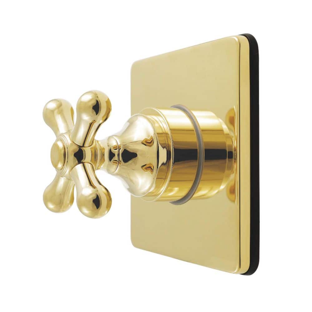 Kingston Brass Restoration 3/4 in. Single-Handle 1-Hole Wall Mount 6-Way Diverter Valve with Trim Kit in Polished Brass (1)