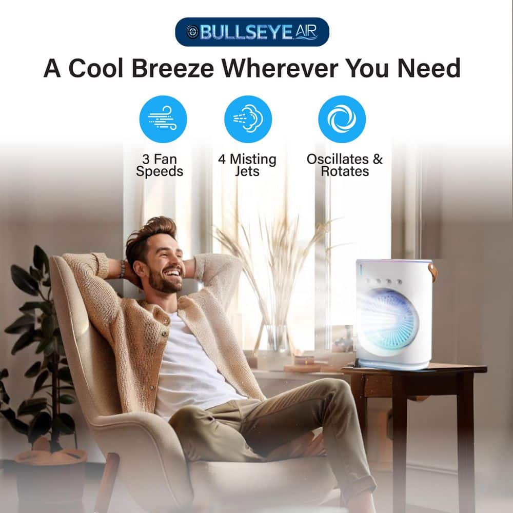 BULLSEYE Misting Fan 130 CFM 3 Speed Portable Evaporative Air Cooler for 100 sq. ft. (3)