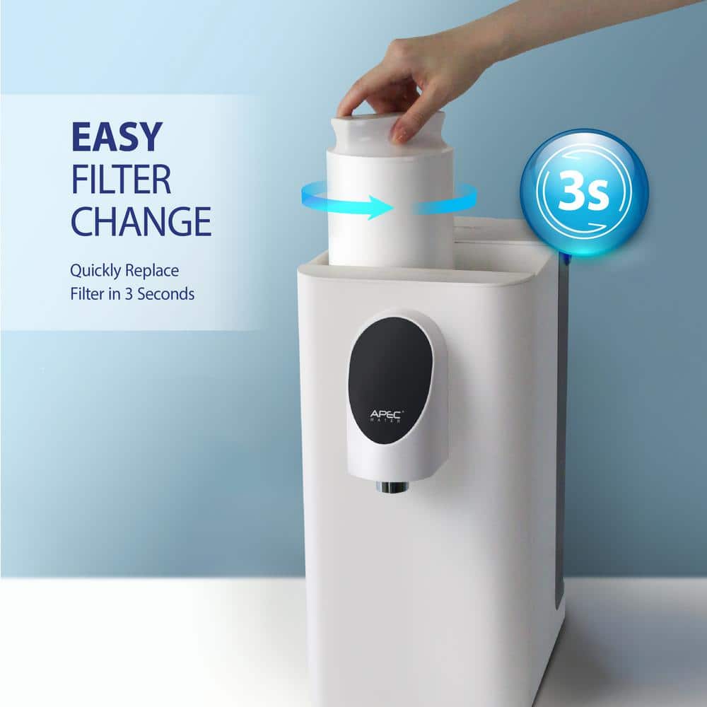 APEC Water Systems Apec Roct-Plus Countertop Reverse Osmosis Water Filtration System 3:1 Pure/Drain High Rejection Water Filter Cartridge (3)