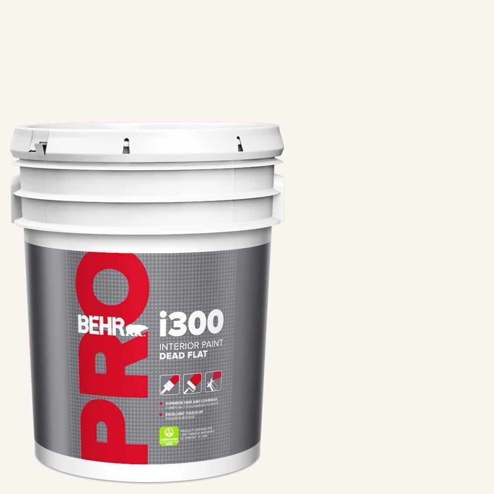 BEHR PRO 5 gal. #PR-W13 Crystal Cut Dead Flat Interior Paint