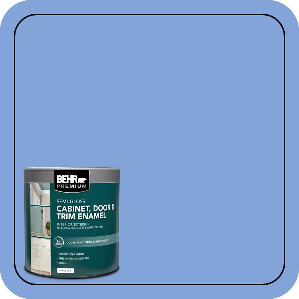 BEHR PREMIUM 1 qt. #P530-4 Periwinkle Semi-Gloss Enamel Interior/Exterior Cabinet, Door & Trim Paint (1)