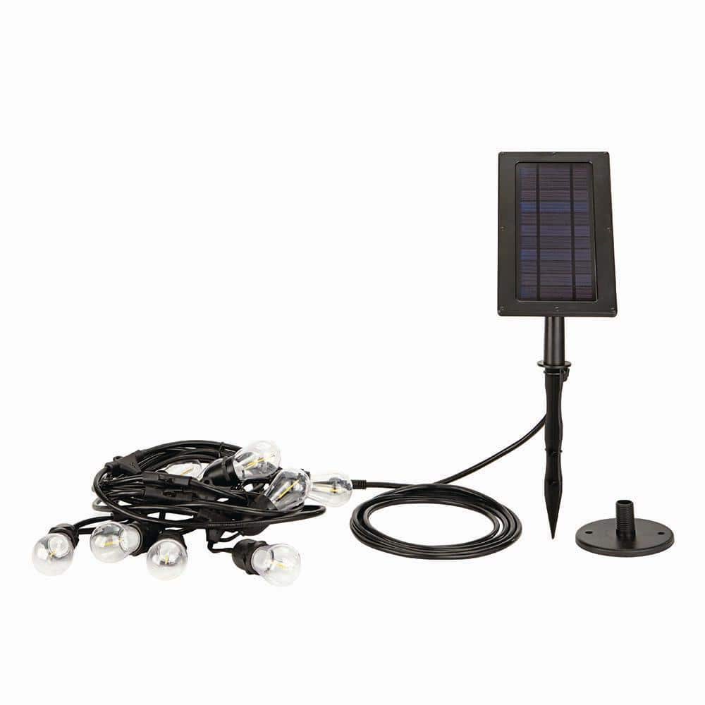 Hampton Bay Outdoor 20 ft. 10 Socket LED Solar Edison Bulb String Light (4)