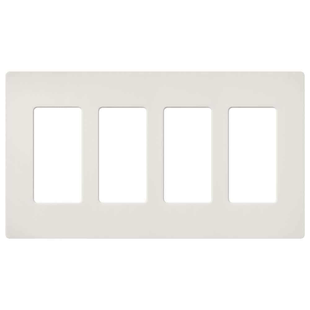 Lutron Claro 4 Gang Wall Plate for Decorator/Rocker Switches, Satin, Lunar Gray (SC-4-LG) (1-Pack)