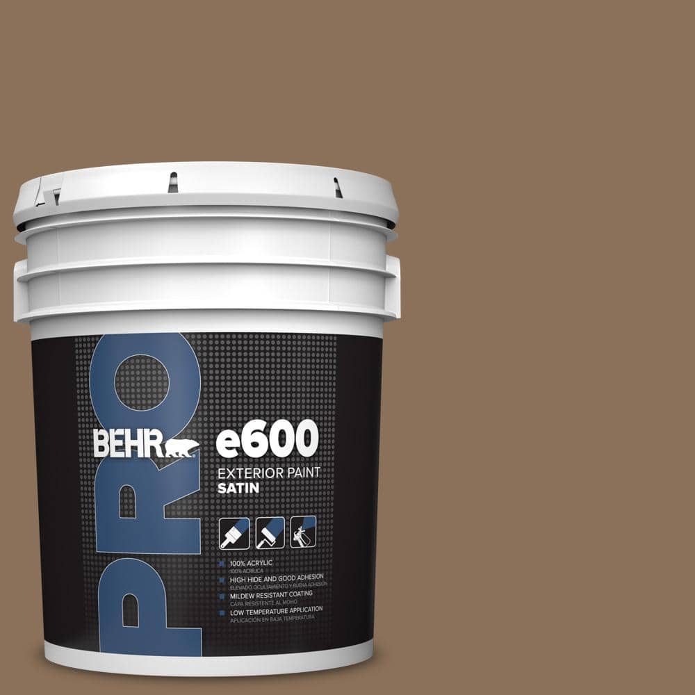 BEHR PRO 5 gal. #280F-6 Sweet Georgia Brown Satin Exterior Paint