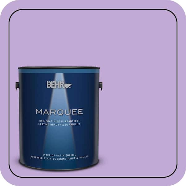 BEHR MARQUEE 1 gal. #MQ4-59 Purple Gladiola One-Coat Hide Satin Enamel Interior Paint & Primer (2)