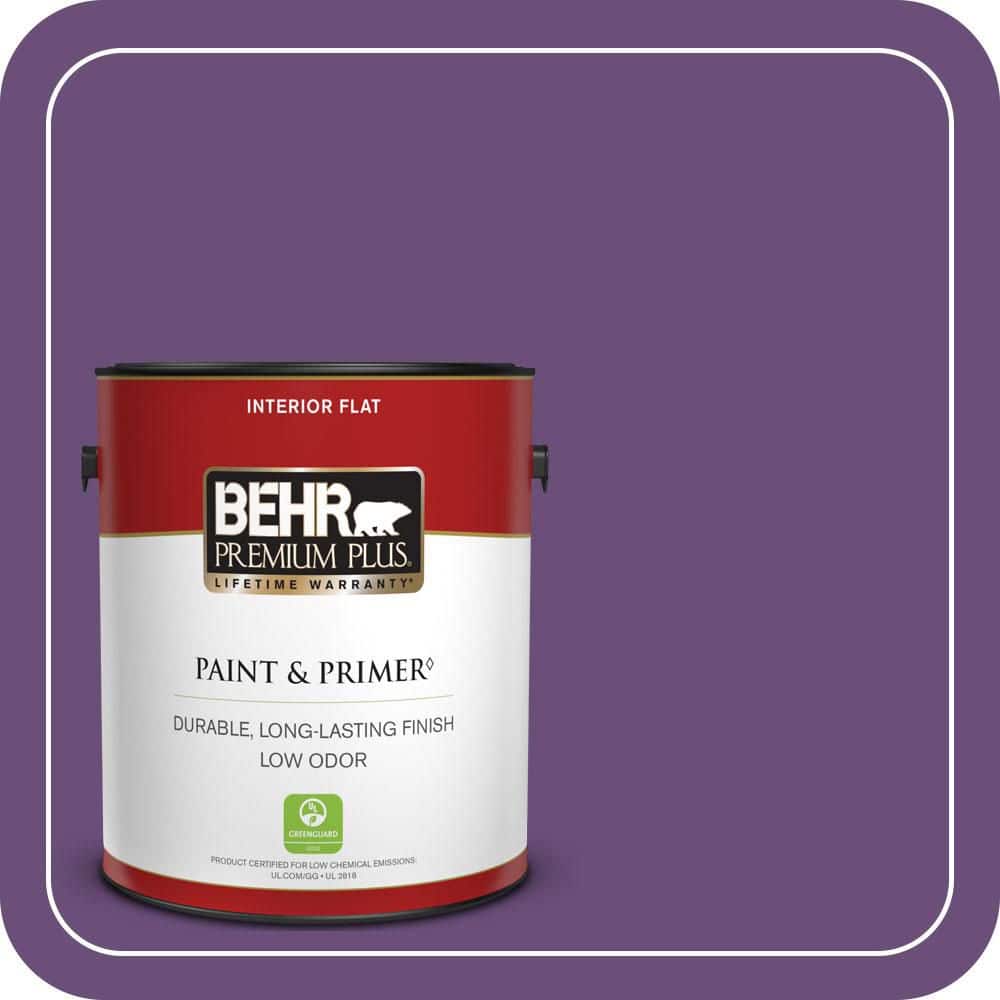 BEHR PREMIUM PLUS 1 gal. #660B-7 Exotic Purple Flat Low Odor Interior Paint & Primer