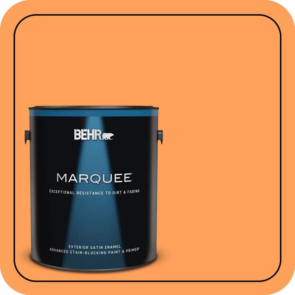 BEHR MARQUEE 1 gal. #T15-10 Clarified Orange Satin Enamel Exterior Paint & Primer