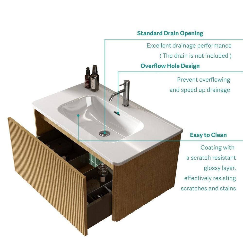 LIVACA 30 in. x 18 in. Drop-In Bathroom Sink in Gloss White Ceramic with Integrated Basin and Rounded Safety Edges (3)