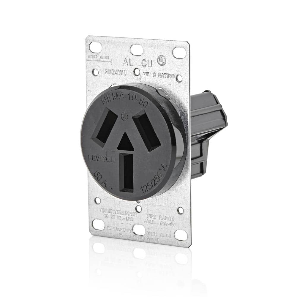 Leviton 125/250-Volt Shallow Flush Mounted Single Outlet, 5206-S10 (2)