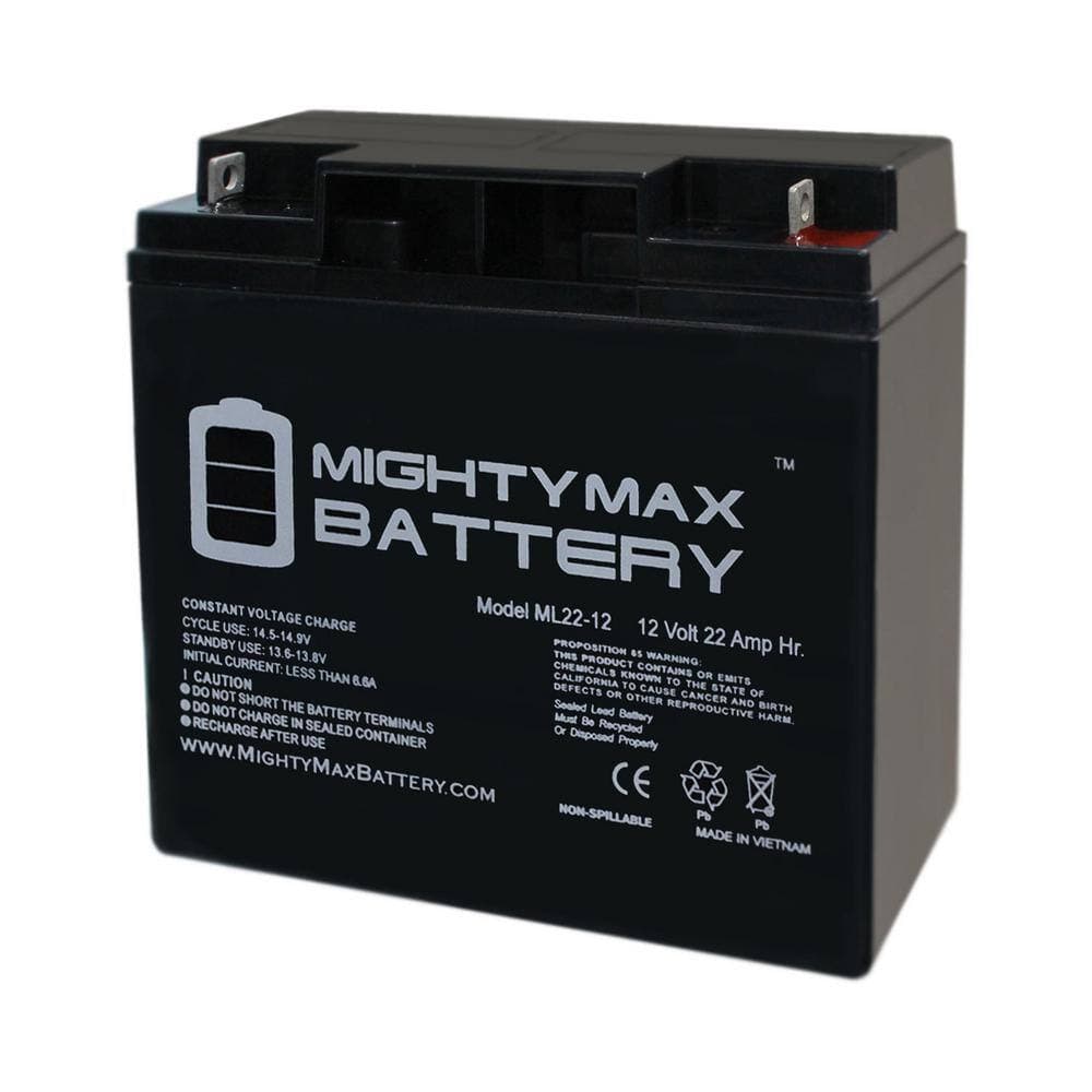 MIGHTY MAX BATTERY 12V 22Ah UPS Battery Replaces 21Ah Leoch DJW12-20 DJW 12-20 (1)
