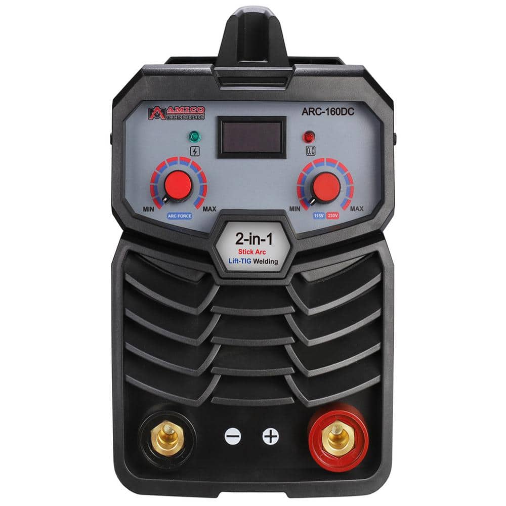 AMICO POWER ARC-160DC, 160 Amp Stick Arc Lift-TIG Inverter Welder, 80% Duty Cycle, 100-250V Wide Voltage, Compatible all Electrodes (3)