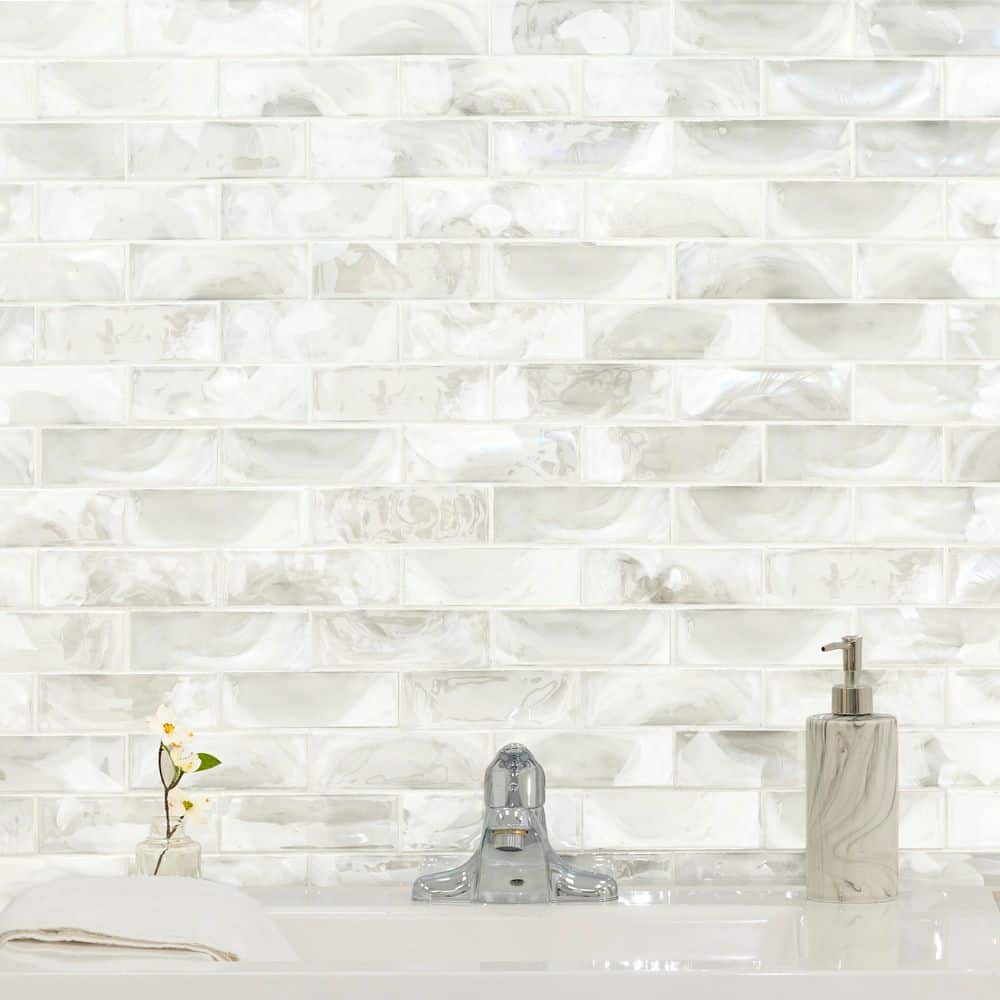 MSI Pearla Subway 12 in. x 12 in. x 0.24 in. Glass Mesh-Mounted Mosaic Wall Tile (0.95 sq. ft./Each) (3)
