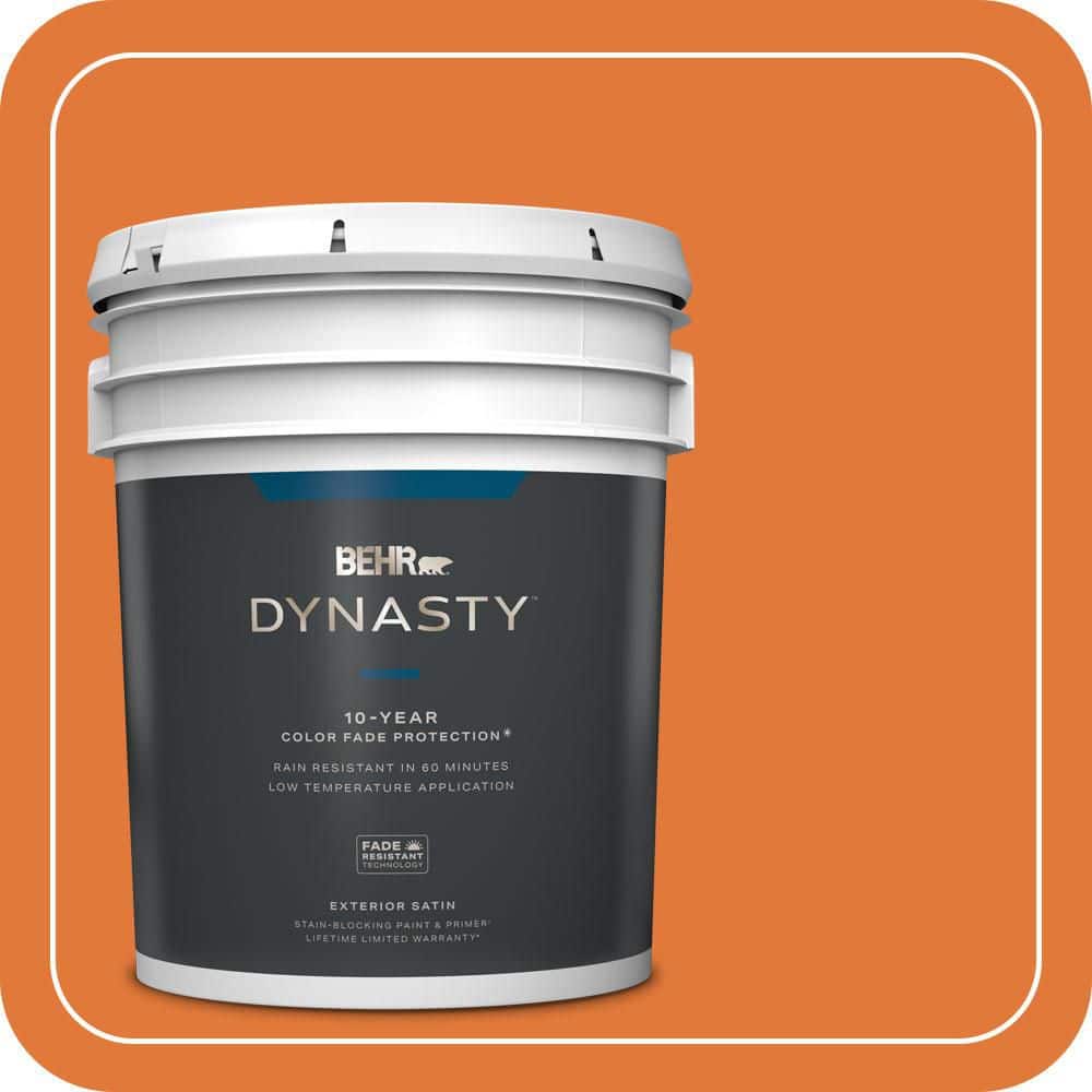 BEHR DYNASTY 5 gal. #S-G-260 Citrus Blast Satin Enamel Exterior Stain-Blocking Paint & Primer