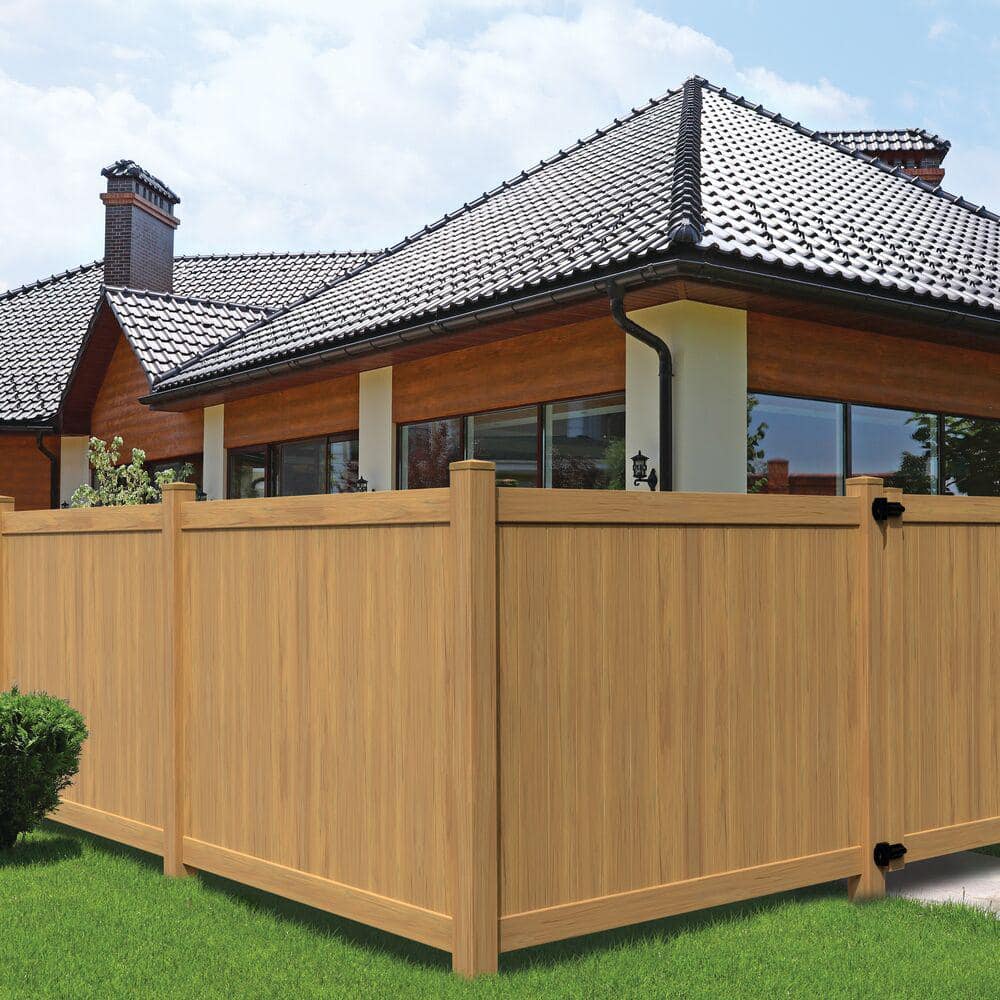 Barrette Outdoor Living 5 in. x 5 in. Vinyl Cypress Pyramid Fence Post Top (2)