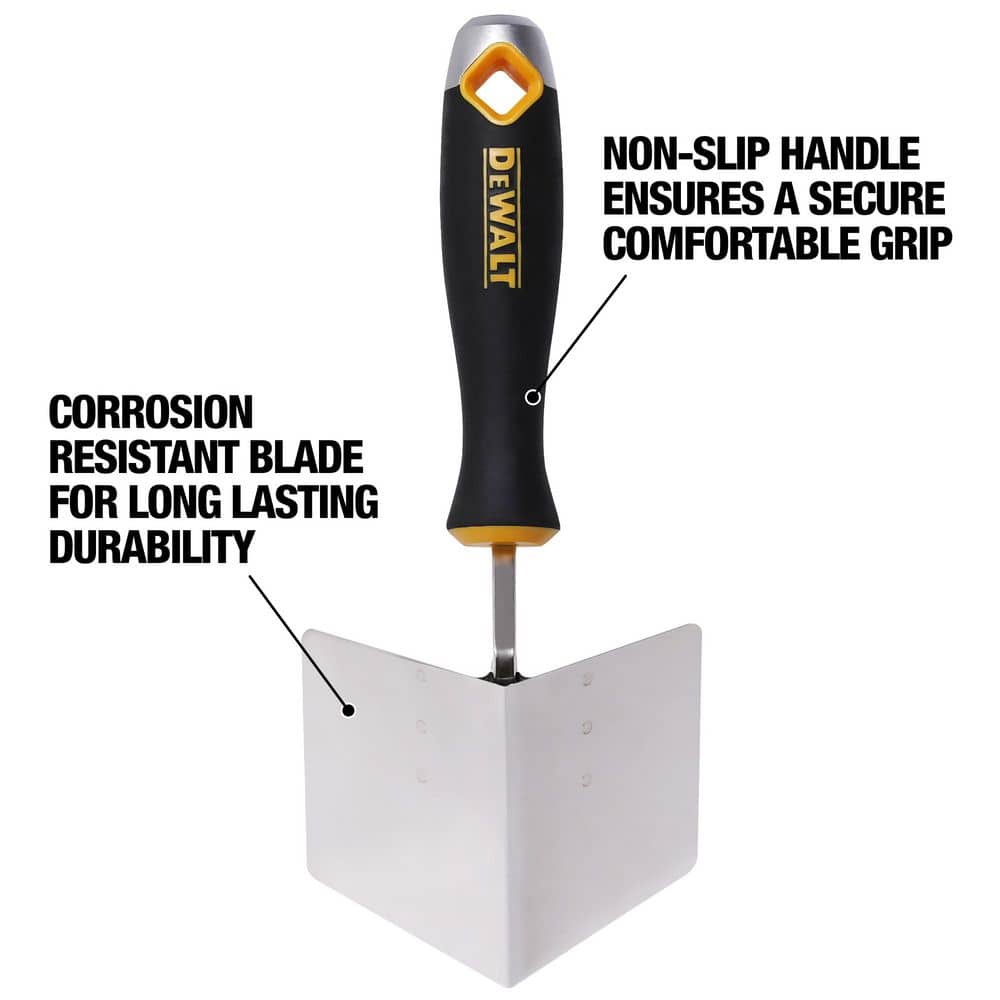 DEWALT 4 in. x 3.5 in. Inside Corner Trowel with Soft Grip Handle (3)