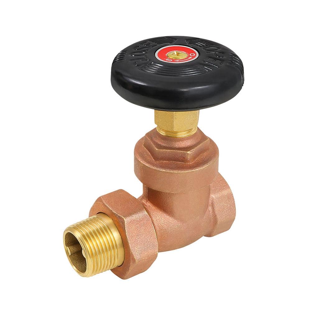 PLUMBFLEX 3/4 in. Brass Steam Radiator Gate Valve FIP x Male Union, with Molded Thermal Plastic Handle (1)