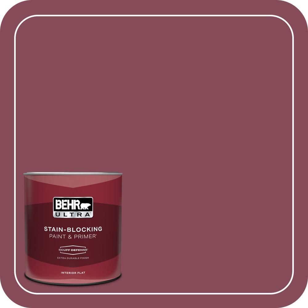 BEHR ULTRA 1 qt. #MQ1-02 Wine Not Extra Durable Flat Interior Paint & Primer