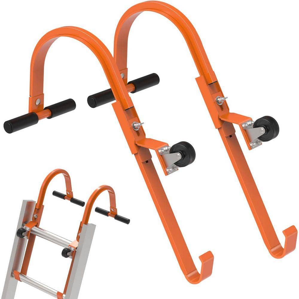 Unbranded Wheel Heavy Duty Steel Ladder Stabilizer Rubber Grip T-Bar for Damage Prevention Roof Safety Tool (1)